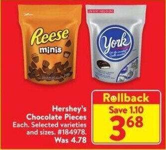 Walmart Hershey's Chocolate Pieces offer