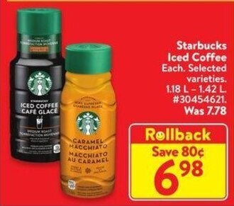 Walmart Starbucks Iced Coffee 1.18 L - 1.42 L offer