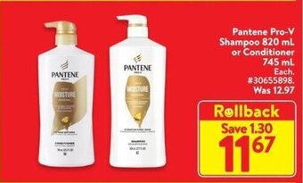 Walmart Pantene Pro-V Shampoo 820 mL or Conditioner 745 mL offer