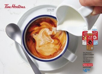 Walmart Tim Hortons Coffee Creamer 750 mL offer