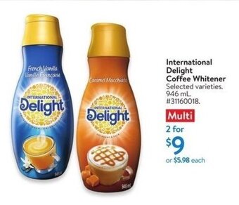 Walmart International Delight Coffee Whitener 946 mL offer