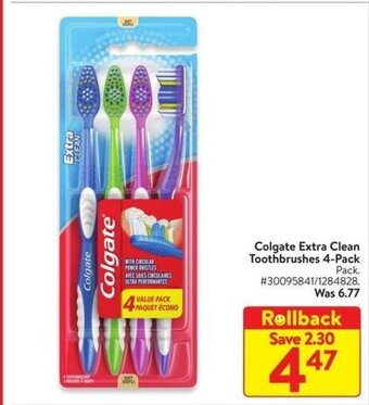 Walmart Colgate Extra Clean Toothbrushes 4-Pack offer