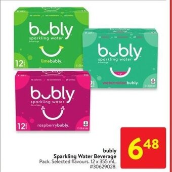 Walmart bubly Sparkling Water Beverage 12 x 355 mL offer