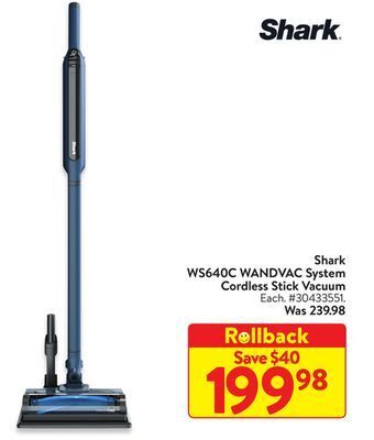Walmart Shark ws640c wandvac system cordless stick vacuum offer