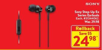 Walmart Sony step-up ex series earbuds offer