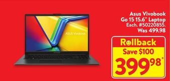 Walmart Asus vivobook go 15 15.6 laptop offer