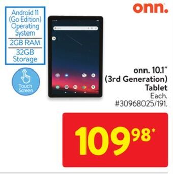 Walmart Onn. 10.1 (3rd generation) tablet offer
