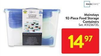 Walmart Mainstays 92-piece food storage containers offer