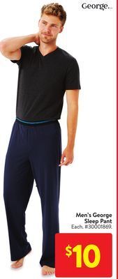 Walmart Men's george sleep pant offer