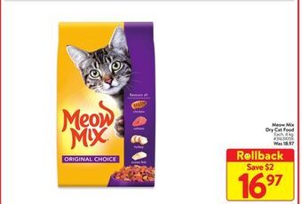 Walmart Meow mix dry cat food offer
