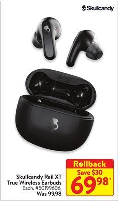 Walmart Skullcandy rail xt true wireless earbuds offer