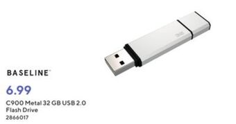 Staples Baseline metal 32 gb usb 2.0 flash drive offer