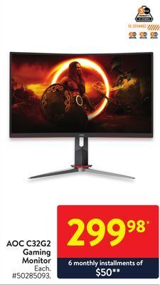 Walmart Aoc c32g2 gaming monitor offer