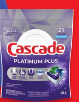 Walmart Cascade platinum plus dishwashing tabs 21s - 26s offer