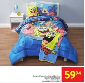 Walmart Spongebob squarepants licensed comforter offer