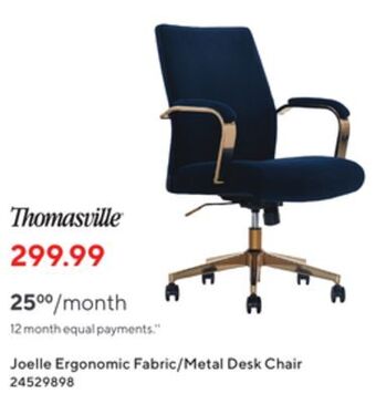 Staples Thomasville jolie ergonomic fabric/metal desk chair offer