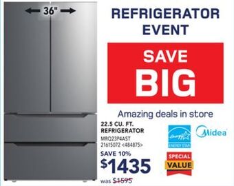 Lowe's Midea 22.5 cu. ft. refrigerator offer