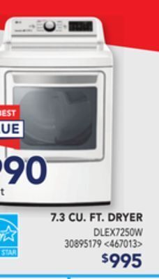 Lowe's Lg 7.3 cu. ft. dryer offer