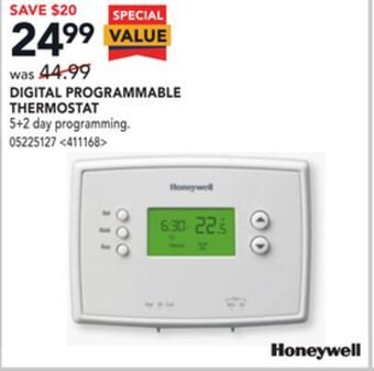 Lowe's Honeywell digital programmable thermostat offer