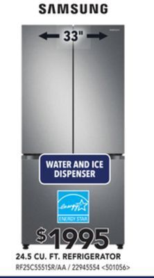Lowe's Samsung 24.5 cu. ft. refrigerator offer