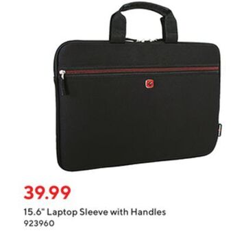 Staples 15.6 laptop sleeve with handles offer