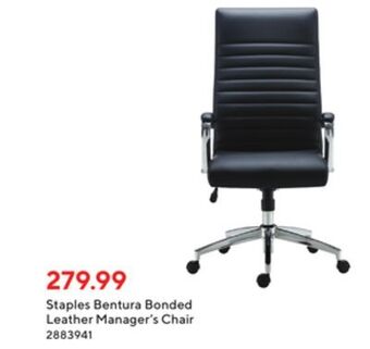 Staples Staples bentura bonded leather manager's chair offer