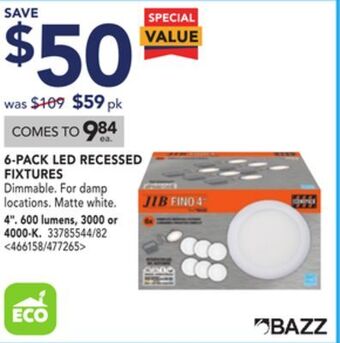 Lowe's Bazz 6-pack led recessed fixtures 4 offer