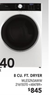 Lowe's Midea 8 cu. ft. dryer offer