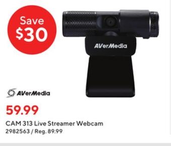 Staples Avermedia cam 313 live streamer webcam offer