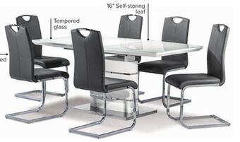 Leon's Danny 7-piece dining set - white and dark grey offer