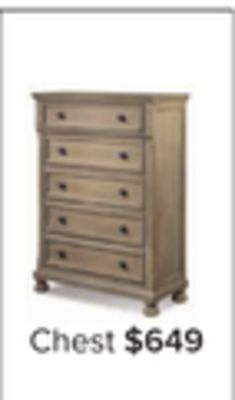 Leon's Windchester 5 drawer chest - grey offer