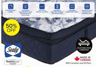 Leon's Sealy posturepedic sapphire collection azula plush europillowtop queen mattress offer