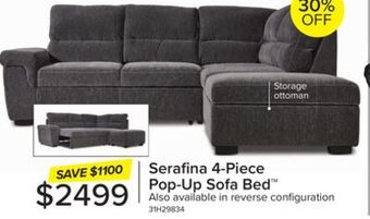 Leon's Serafina 4-piece sectional with left facing pop-up bed - charcoal offer