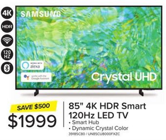 Leon's Samsung 85 cuhd 4k smart tv un85cu8000fxzc offer