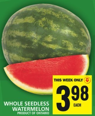 Food Basics Whole seedless watermelon offer