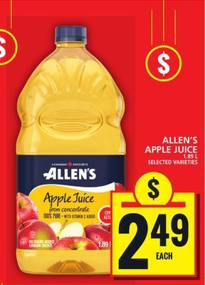 Food Basics Allen's apple juice offer