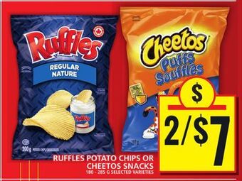 Food Basics Ruffles potato chips or cheetos snacks offer