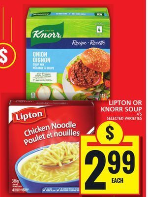 Food Basics Lipton or knorr soup offer