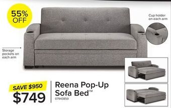 Leon's Reena pop up sofa bed - grey offer