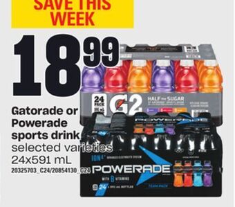 Independent Grocer Gatorade or powerade sports drink, 24x591 ml offer