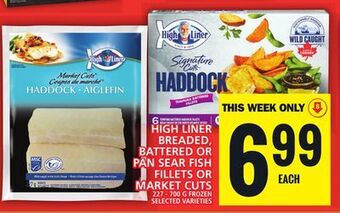 Food Basics High liner breaded, battered or pan sear fish fillets or market cuts offer