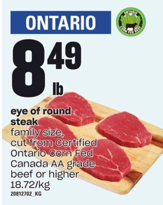 Independent Grocer Eye of round steak offer