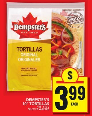 Food Basics Dempster's 10 tortillas offer