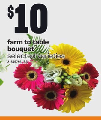 Independent Grocer Farm to table bouquet offer