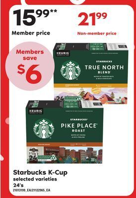 Independent Grocer Starbucks k-cup, 24's offer