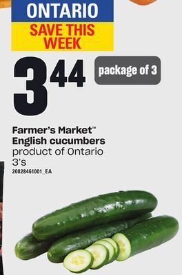 Independent Grocer Farmer's market english cucumbers, 3's offer