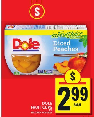 Food Basics Dole fruit cups offer