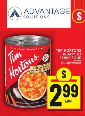 Food Basics Tim hortons ready to  serve soup offer