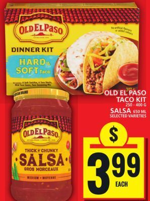 Food Basics Old el paso taco kit or salsa offer