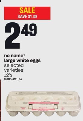 Independent Grocer No name large white eggs, 12's offer